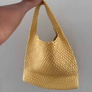 Yellow Woven Tote Bag